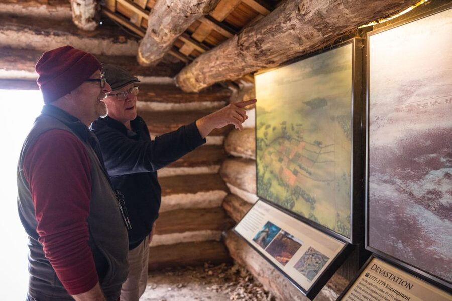 Philadelphia: Valley Forge National Historical Park Tour - Valley Forge Visitor Center: artifacts that make the huts click