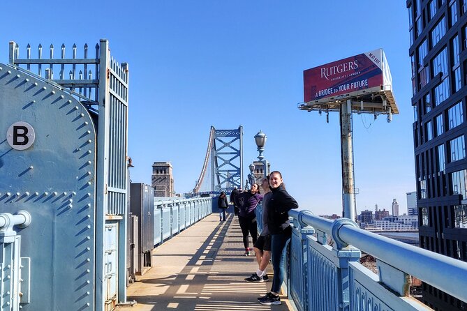 Philadelphia Walk or Run Sightseeing Tour of Ben Franklin Bridge - St. Augustine’s clock tower views: the bridge’s “what and why”